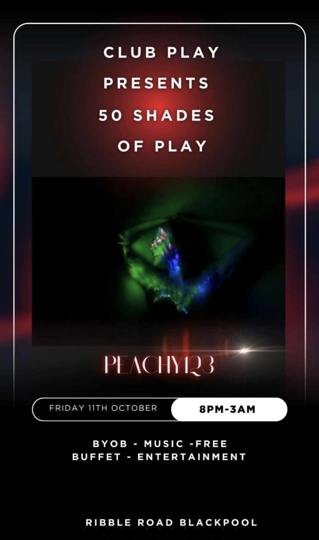 🩵🩷50 SHADES OF PLAY - CLUB PLAY🩵🩷 - FRI 11TH OCT - 8pm till 3am (Pizza and Pasta on the night)