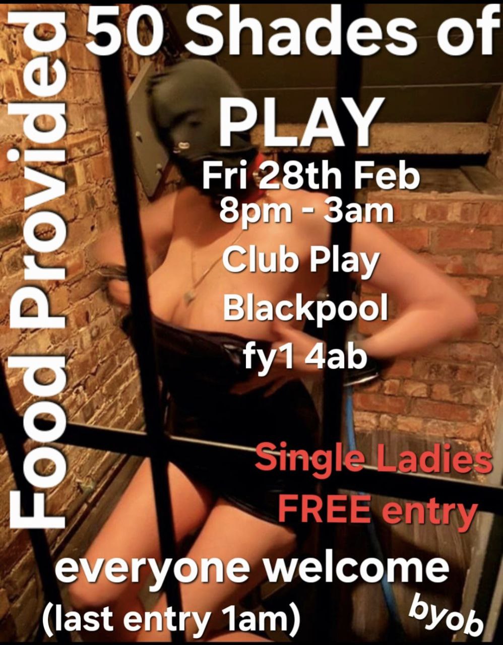 🩵🩷50 SHADES OF PLAY - CLUB PLAY🩵🩷 - FRI 28TH FEBRUARY - 8pm till 3am (Pizza and Pasta on the night)