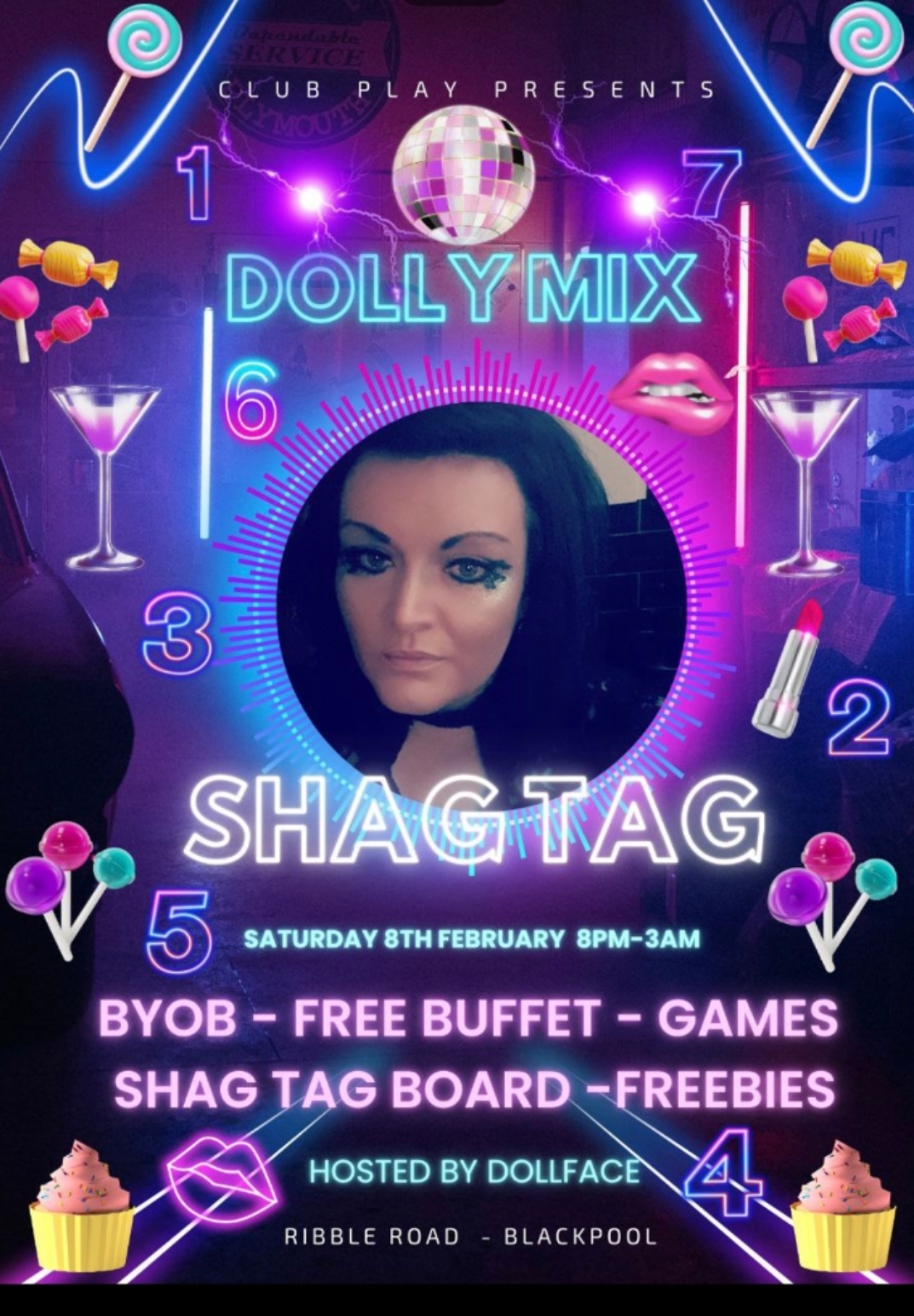 🍭Club Play Presents Dolly Mix Shag Tag🍬 Saturday 8th February 2025 🍭8pm - 3am