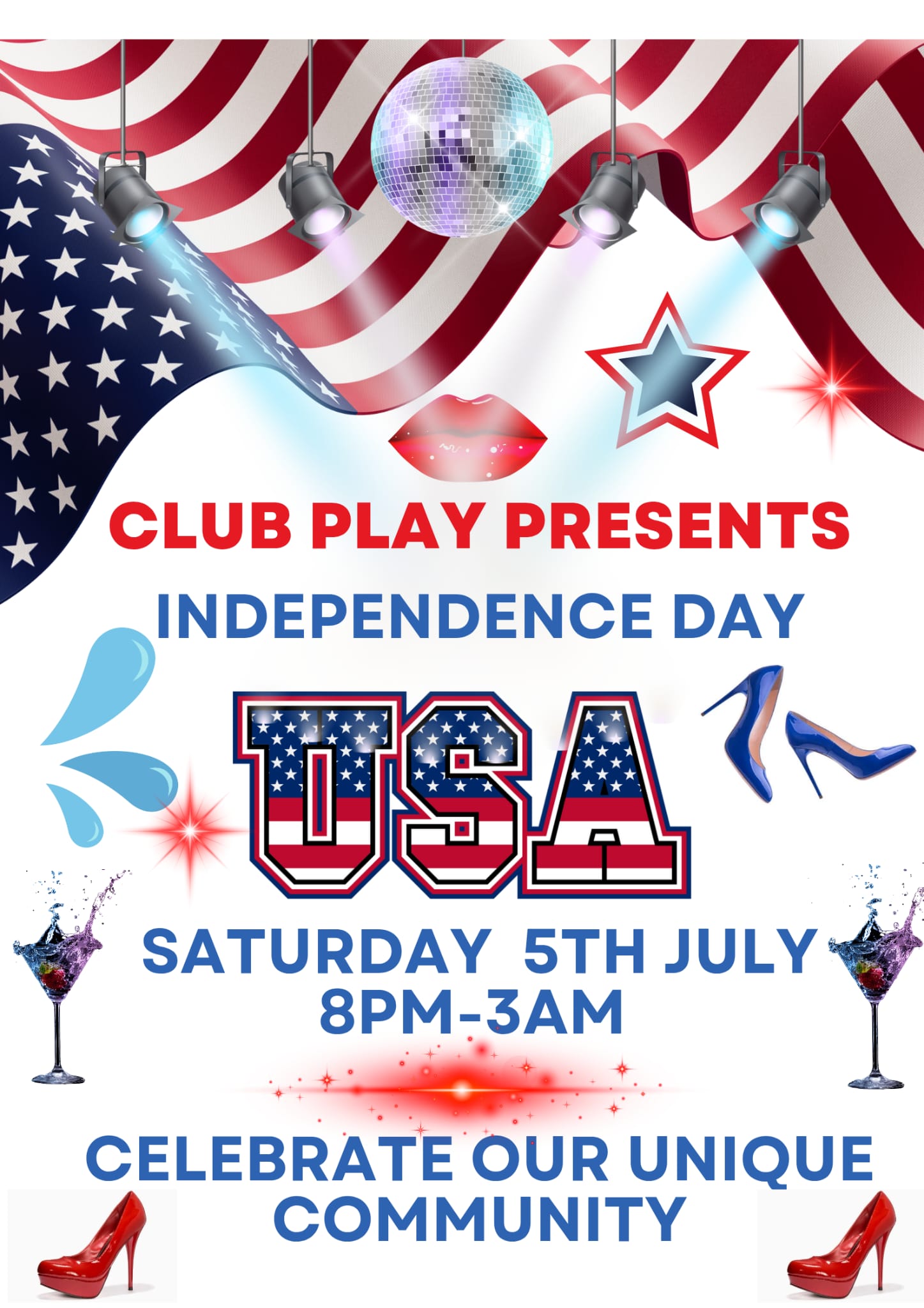 SAT 5th JULY 🇺🇸 CLUB PLAY PRESENTS AMERICAN INDEPENDENCE DAY 🇺🇸 CLUB PLAY BLACKPOOL