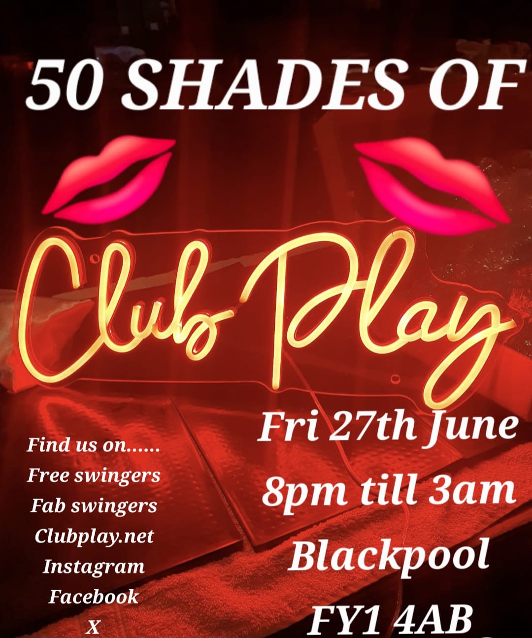 😈 50 SHADES OF PLAY 😈 CLUB PLAY 😈 FRI 27TH JUNE 😈 8pm till 3am 😈