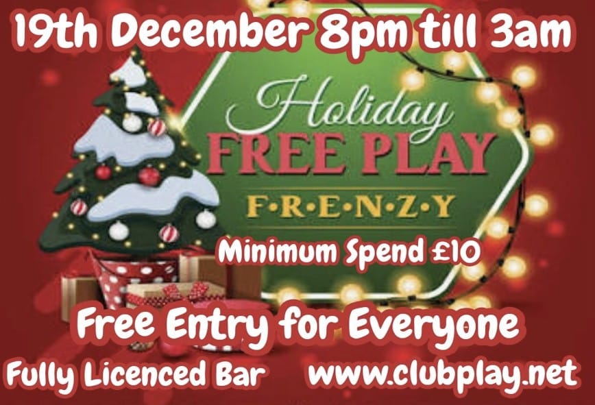 🎄FESTIVE FREE PLAY FRIDAY 19th CLUB PLAY COUPLES, LADIES,TGIRLS, FREE ENTRY! LICENCED BAR?🍸