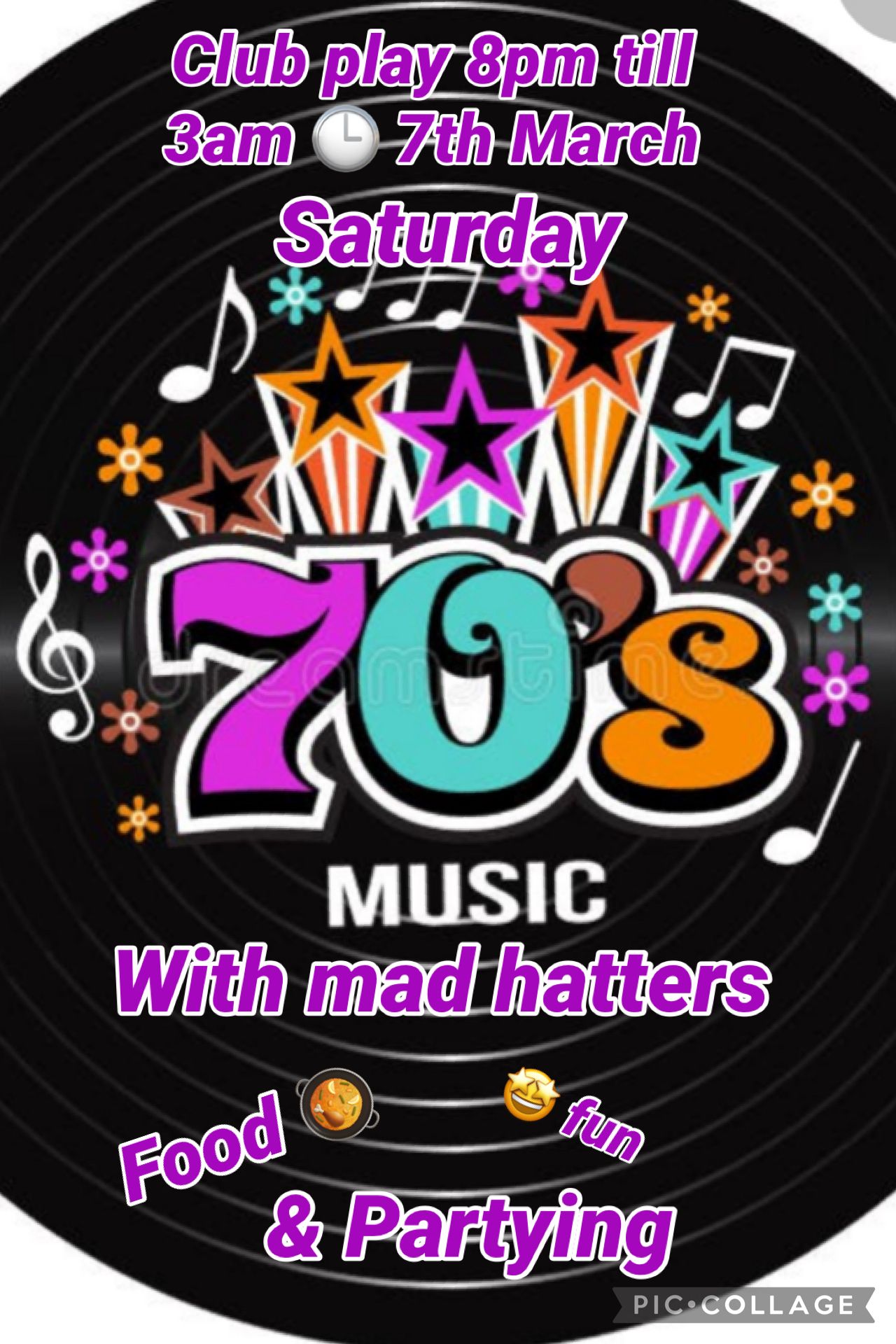 70's Night MADNESS @clubplay  SAT 7TH MARCH