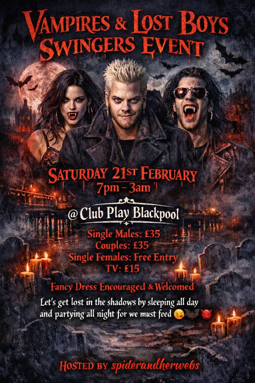 SAT 21st FEB VELVET FANG EVENTS PRESENTS LOST BOYS & VAMPIRES 🧛‍♂️ @ CLUB PLAY ▶️