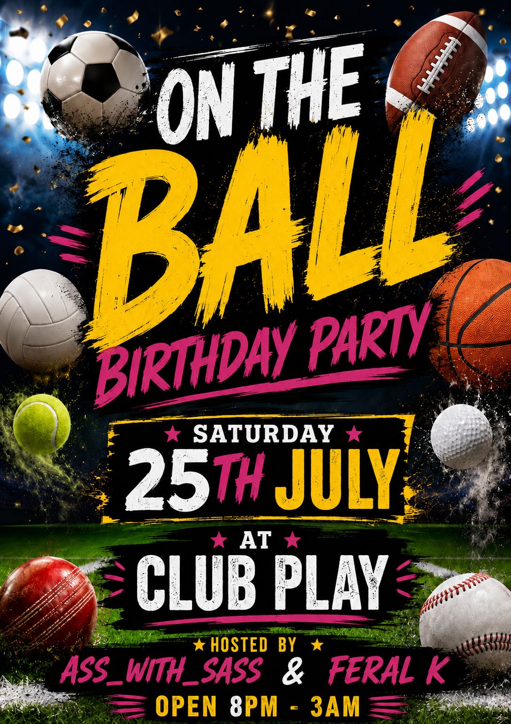 Sat 25th July On the Ball Birthday Party 🏈 @ CLUB PLAY