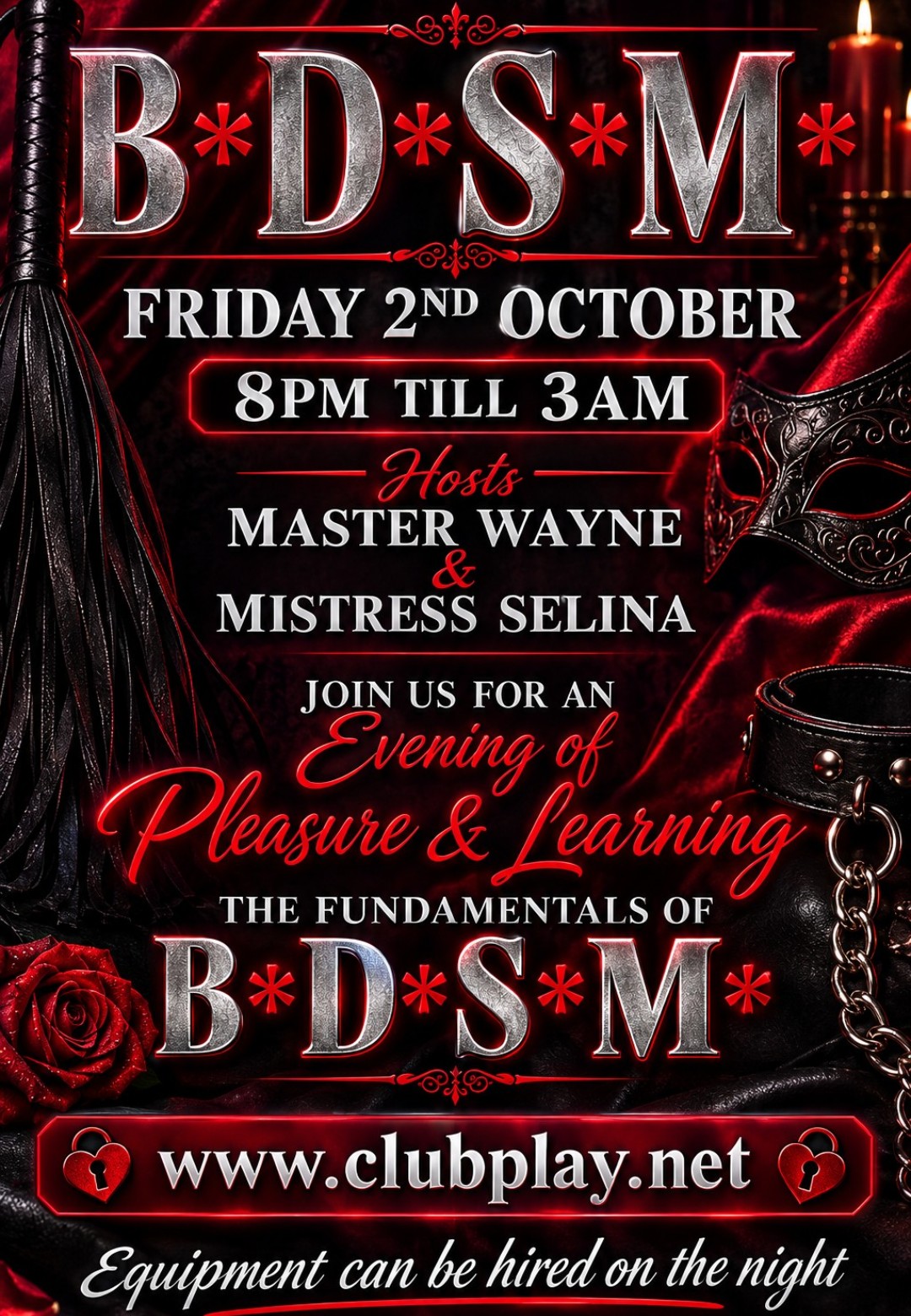 Fri 2nd October Club Play BDSM Training Event – Do You Dare