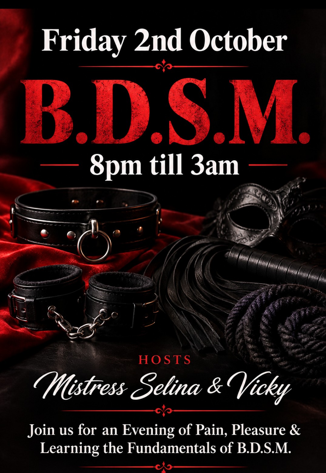 Fri 2nd October Club Play BDSM Training Event – Do You Dare