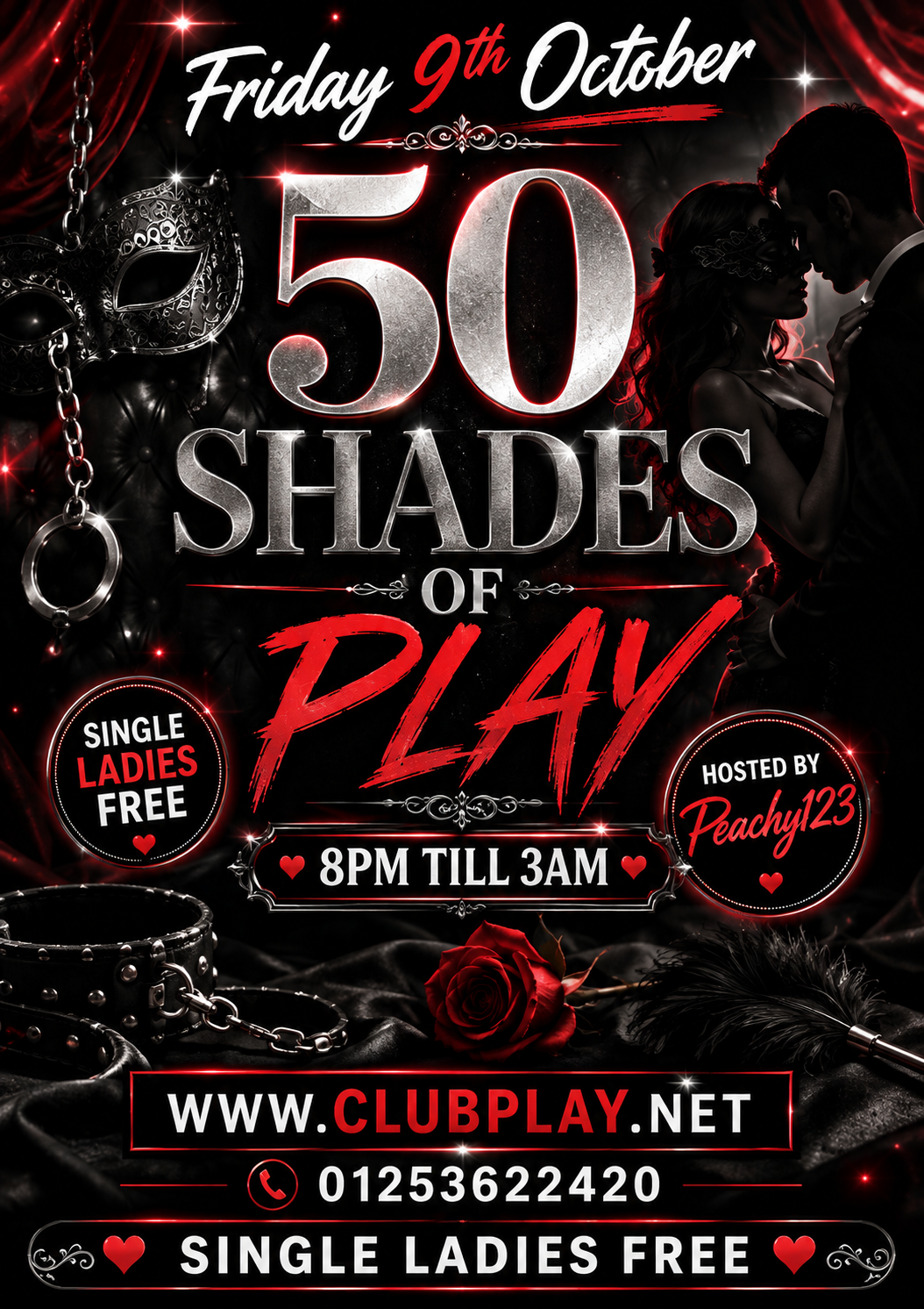 🩷🩵 FRI 9th October 🩷🩵 50 SHADES OF PLAY 🩷🩵 CLUB PLAY 🩷🩵 8pm till 3am