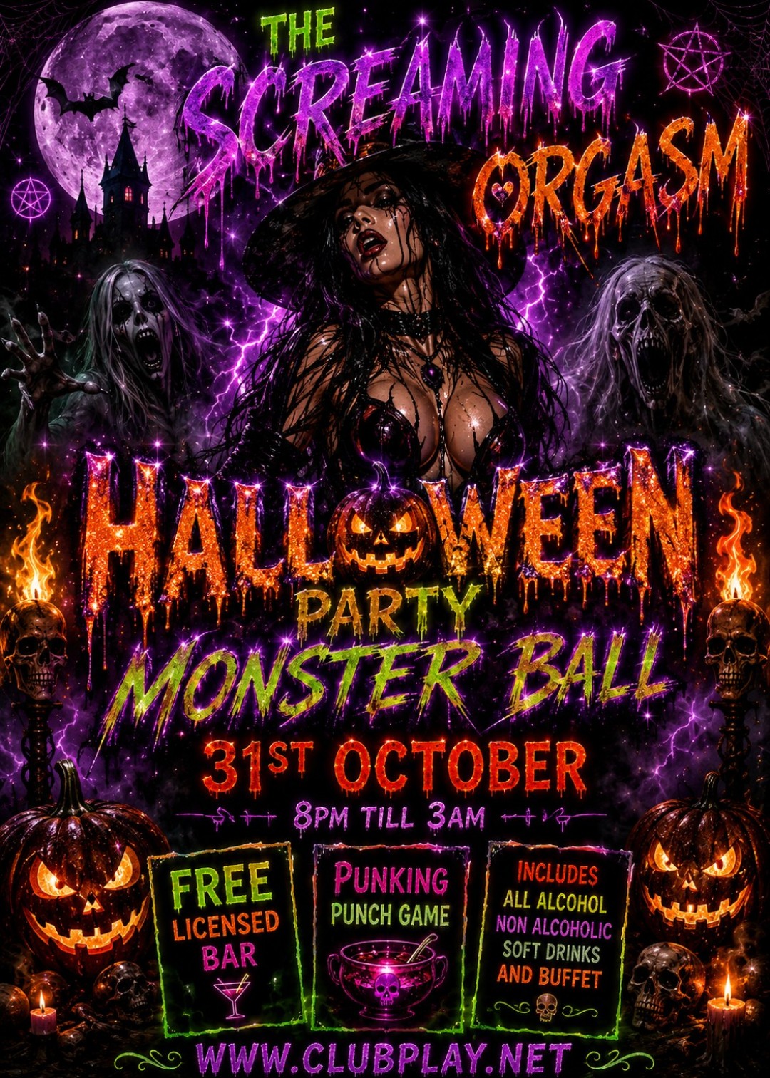 🧙 THE SCREAMING ORGASM HALLOWEEN PARTY MONSTER BALL 🧙 @ CLUB PLAY SAT 31ST OCT - FREE LICENSED BAR